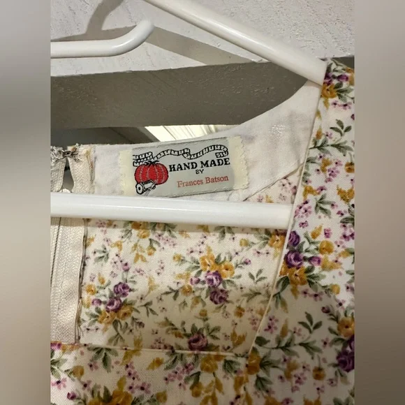 Vintage Handmade Floral Midi Dress with Purple Accents - Picture 10 of 11